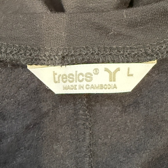 Tresics Black Long Sleeve Crop Front Tie Top (L) - Picture 5 of 6